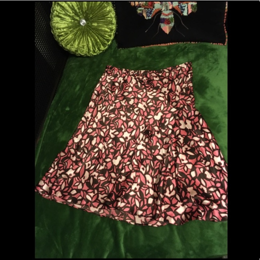 pink silk skirt